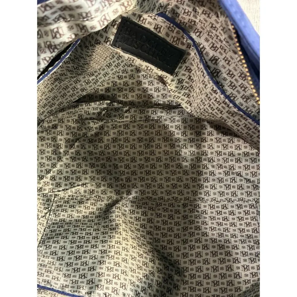 Badgley Mischka Uncomplicated Nylon Weekender Travel Tote Bag Navy Blue Gold HW